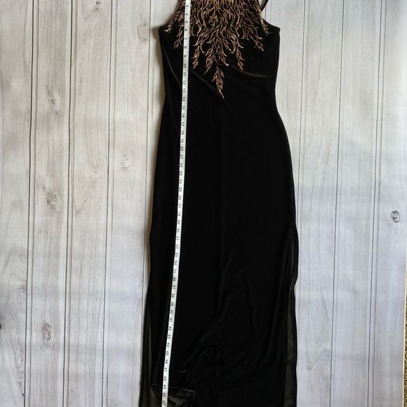 Status Collection | Black Velvet Glitter Flame Gown - Picture 5 of 16